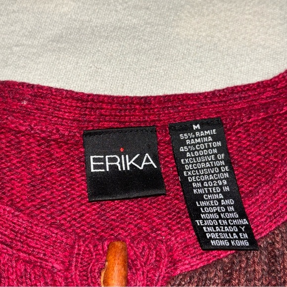 Erika Vtg Women’s‎ SzM Embroidered Fall Floral Toggle Button Cardigan Sweater - Picture 7 of 11